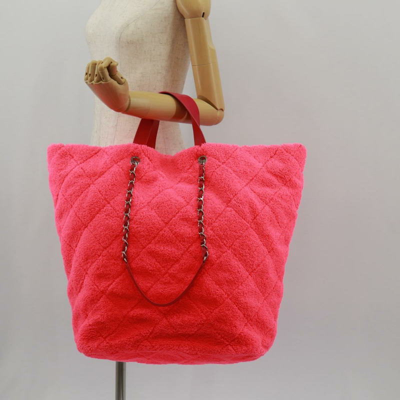 【日本直送】香奈兒 (CHANEL) 絎縫鏈條肩背包，粉紅色/銀色雙C標誌，貨號 160891SAV-28