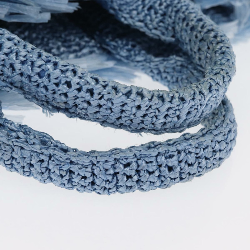 【日本直送】PRADA 拉菲草編織手提包 藍色 金色 正品 158947V-6