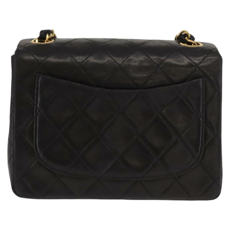 【日本直送】香奈兒 (CHANEL) 絎縫鏈條單肩包，羊皮材質，金色/黑色，CC標誌，正品編號 158863SAV-1