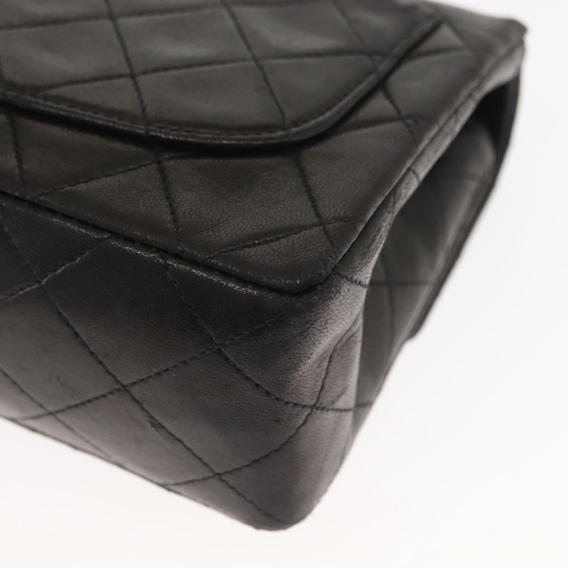 【日本直送】香奈兒 (CHANEL) 絎縫鏈條單肩包，羊皮材質，金色/黑色，CC標誌，正品編號 158863SAV-8