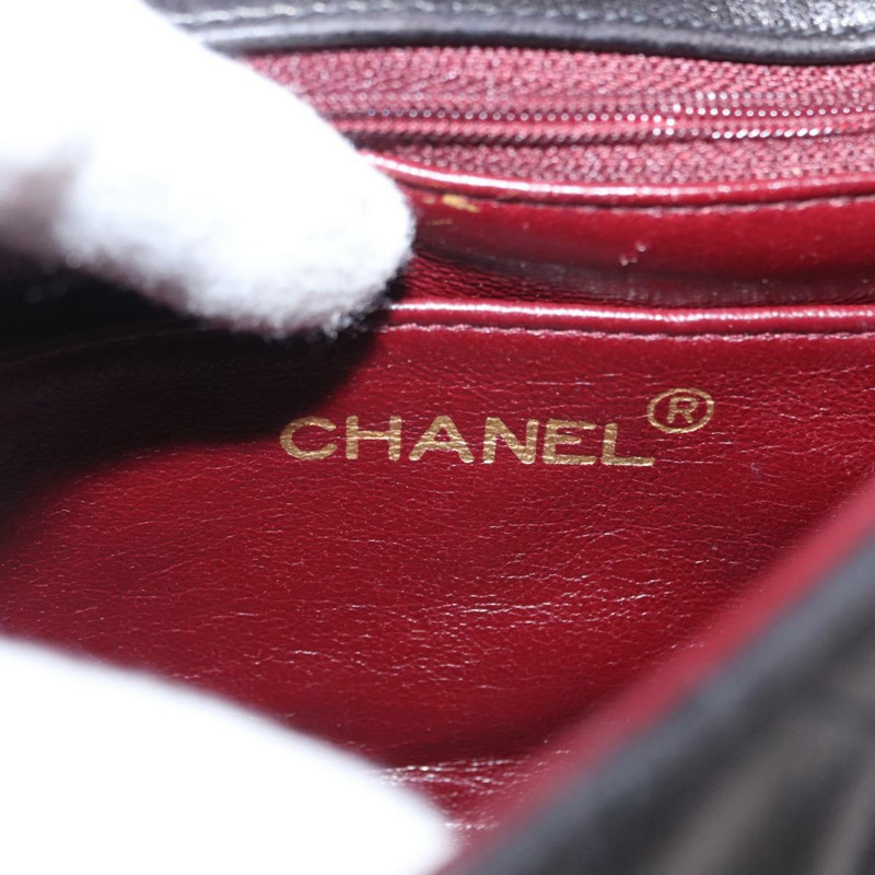 【日本直送】香奈兒 (CHANEL) 絎縫鏈條單肩包，羊皮材質，金色/黑色，CC標誌，正品編號 158863SAV-21