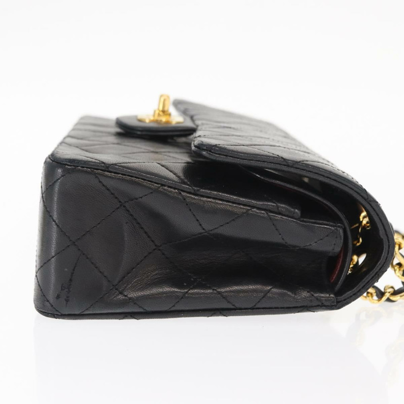 【日本直送】香奈兒鏈條雙蓋絎縫23包，羊皮材質，黑色金色雙C標誌，正品編號158862SM-2