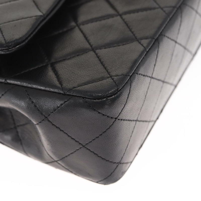 【日本直送】香奈兒鏈條雙蓋絎縫23包，羊皮材質，黑色金色雙C標誌，正品編號158862SM-14