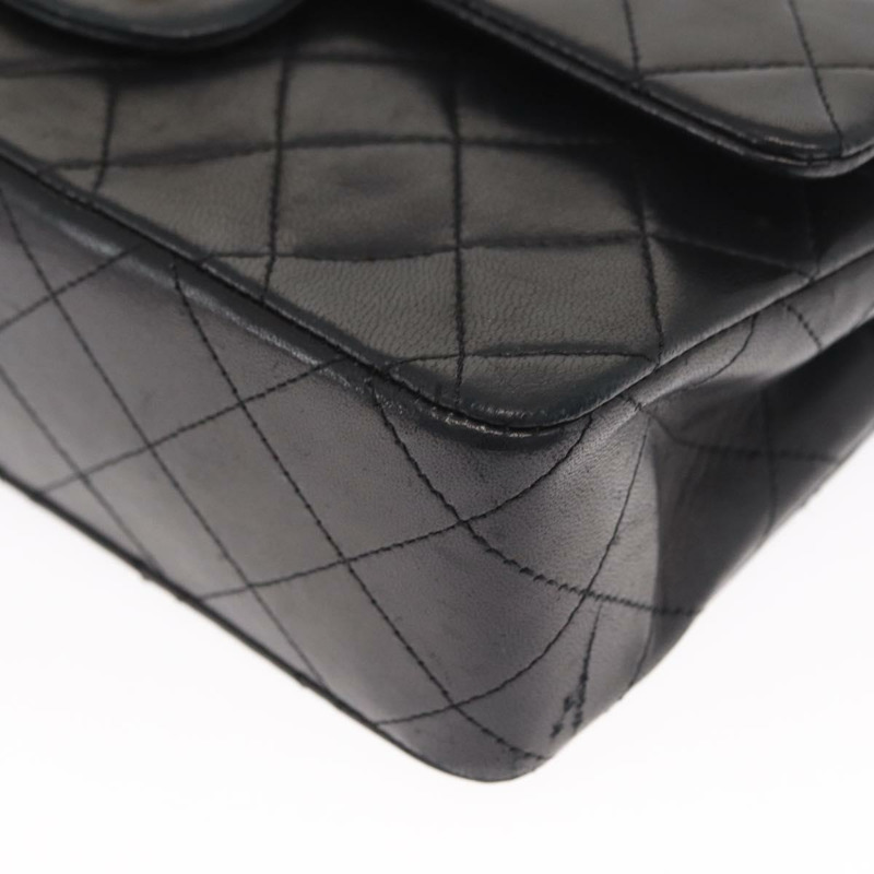 【日本直送】香奈兒鏈條雙蓋絎縫23包，羊皮材質，黑色金色雙C標誌，正品編號158862SM-15