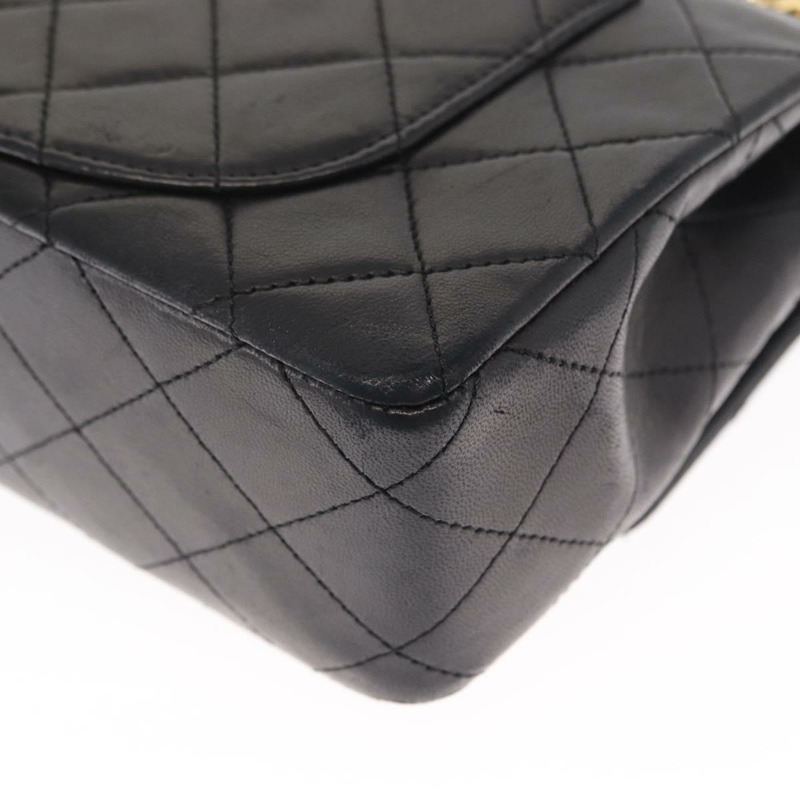 【日本直送】香奈兒鏈條雙蓋絎縫23包，羊皮材質，黑色金色雙C標誌，正品編號158862SM-17