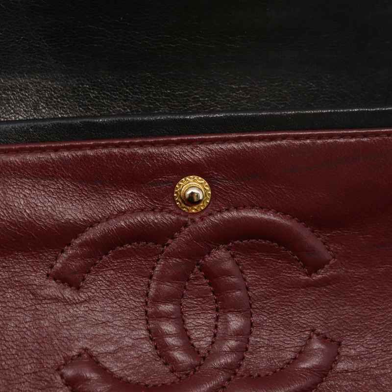 【日本直送】香奈兒鏈條雙蓋絎縫23包，羊皮材質，黑色金色雙C標誌，正品編號158862SM-27