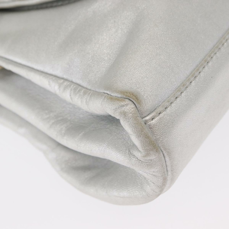 【日本直送】香奈兒 2.55 絎縫鏈條肩背包 小牛皮 銀色 金色 CC 標誌 正品 159583-7