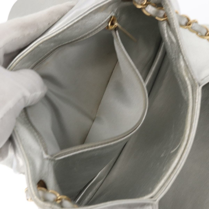 【日本直送】香奈兒 2.55 絎縫鏈條肩背包 小牛皮 銀色 金色 CC 標誌 正品 159583-23