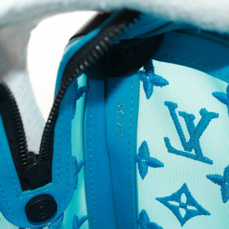 【日本直送】路易威登 Monogram Mesh Soft Trunk Bag 藍色 M45074 LV Auth 160888SAM-10