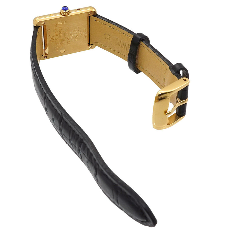 卡地亞 Must Tank SM Vermeil W1006354 女士腕錶，白色，SV925 石英機芯-3