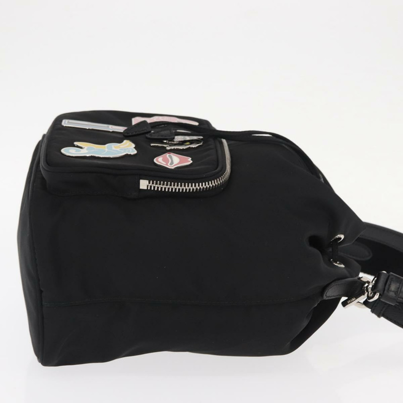 【日本直送】PRADA 尼龍雙肩手提包，黑色銀色，正品，貨號 158945SAM-2