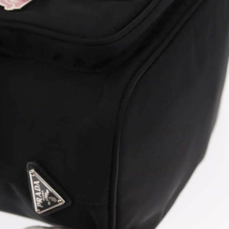【日本直送】PRADA 尼龍雙肩手提包，黑色銀色，正品，貨號 158945SAM-15