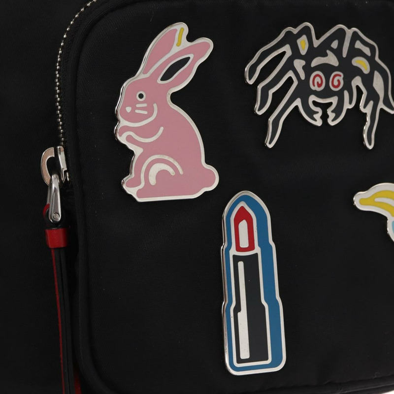 【日本直送】PRADA 尼龍雙肩手提包，黑色銀色，正品，貨號 158945SAM-22