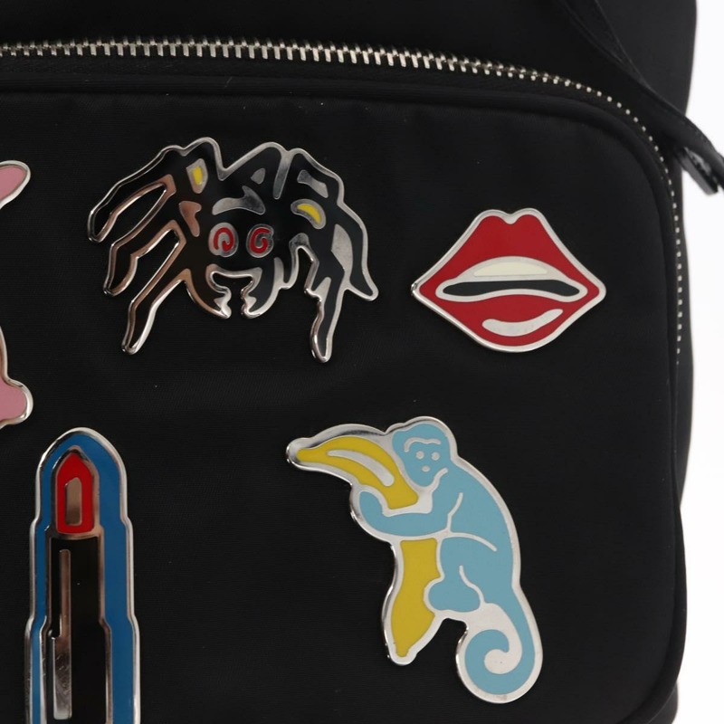 【日本直送】PRADA 尼龍雙肩手提包，黑色銀色，正品，貨號 158945SAM-23