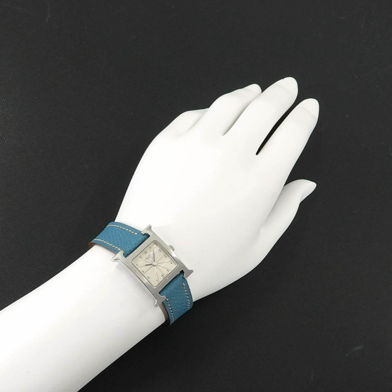 愛馬仕 H 系列 HH1 210 女士銀色石英錶-2