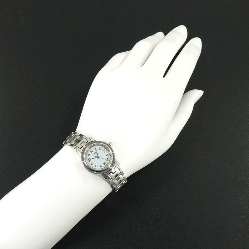 愛馬仕 Clipper CL4 210 女士腕錶，附日期顯示，白色石英機芯-2