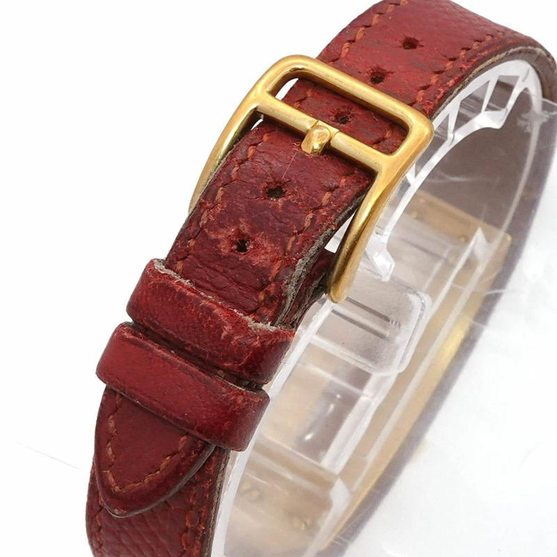 愛馬仕 Kelly 女士腕錶，白色和紅色石英錶盤，帶 Cadena 錶帶-7