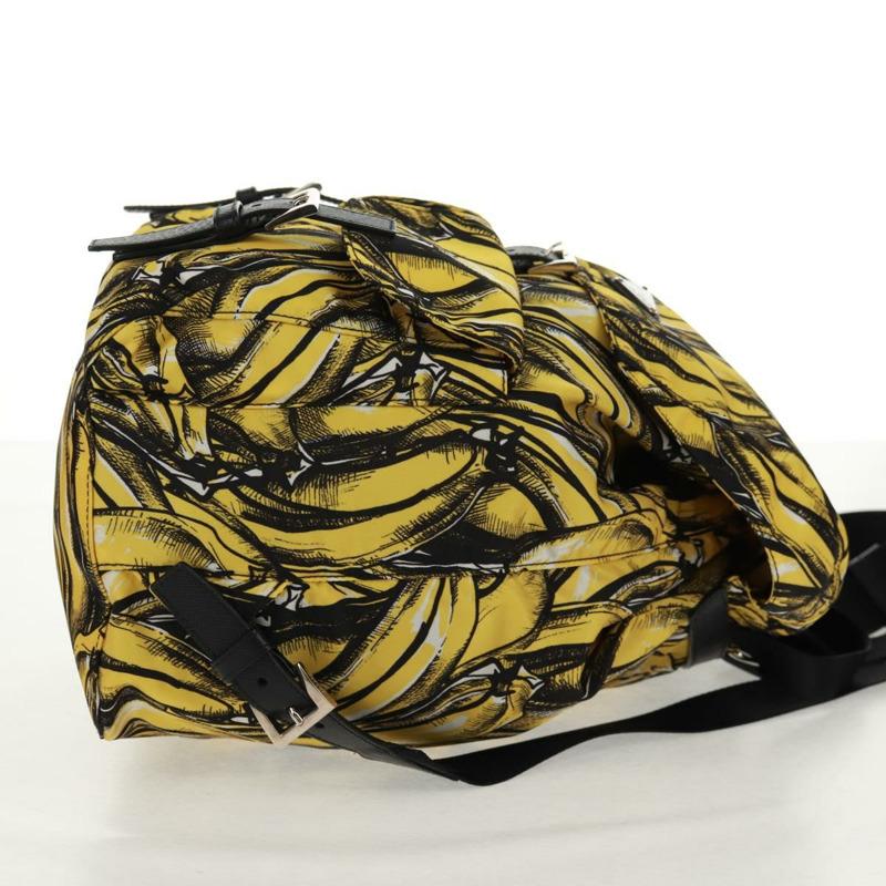 【日本直送】PRADA 雙肩包 尼龍 黃銀色 正品 158940SM-3