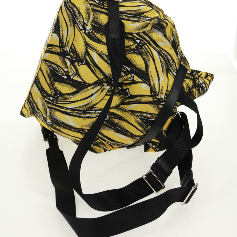 【日本直送】PRADA 雙肩包 尼龍 黃銀色 正品 158940SM-7