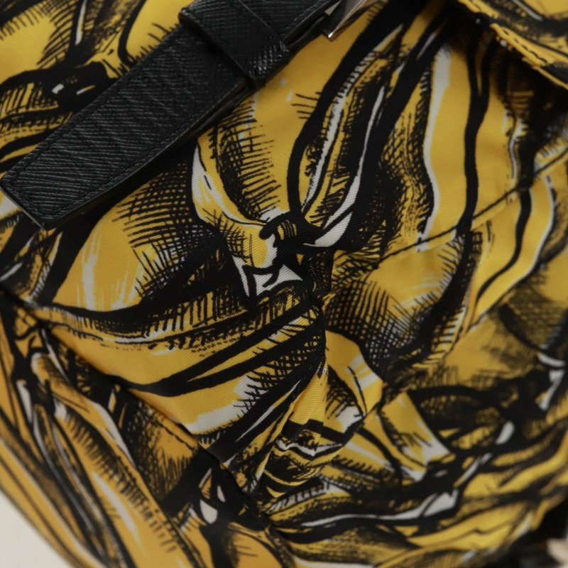 【日本直送】PRADA 雙肩包 尼龍 黃銀色 正品 158940SM-17