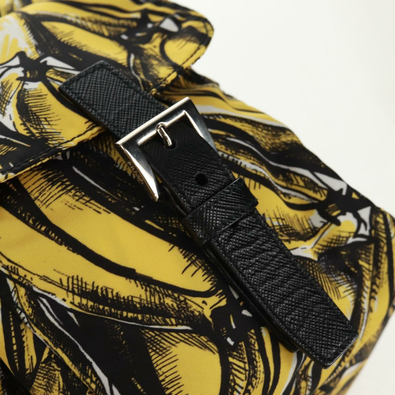 【日本直送】PRADA 雙肩包 尼龍 黃銀色 正品 158940SM-21