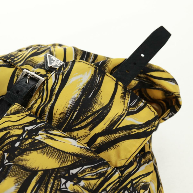 【日本直送】PRADA 雙肩包 尼龍 黃銀色 正品 158940SM-22