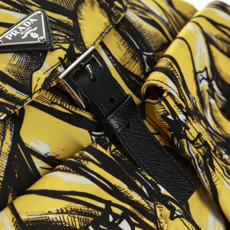 【日本直送】PRADA 雙肩包 尼龍 黃銀色 正品 158940SM-25