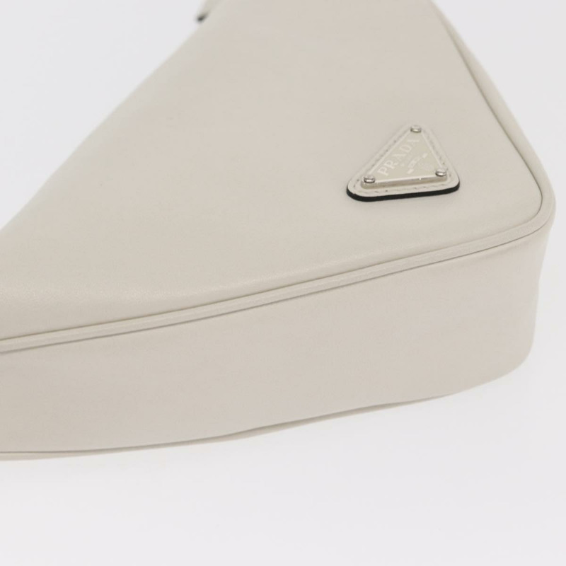 【日本直送】PRADA 銀白色皮革手拿包 正品 159445V-16