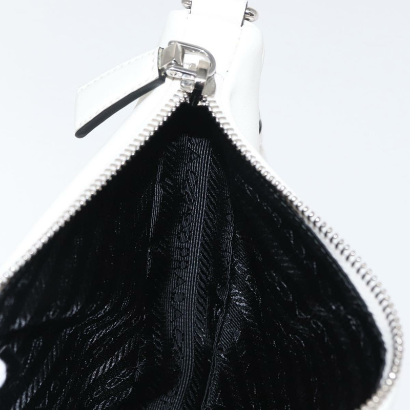 【日本直送】PRADA 銀白色皮革手拿包 正品 159445V-21