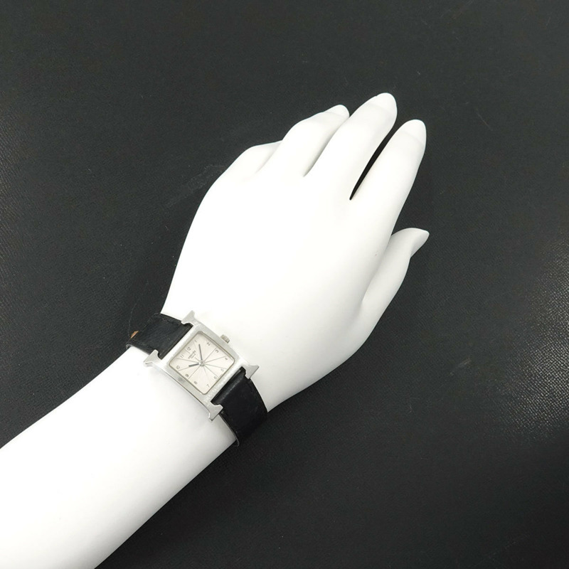愛馬仕 H 系列 HH1 210 女士銀色石英錶-2