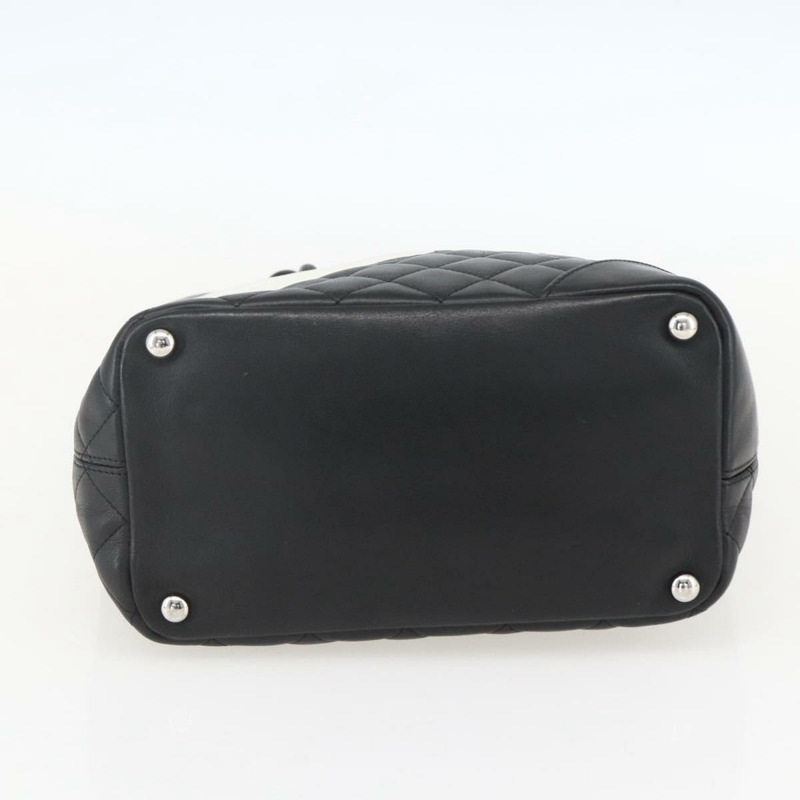 【日本直送】香奈兒 Cambon Line Matelasse 中號手提包皮革黑色 CC 正品 159319SAM-4