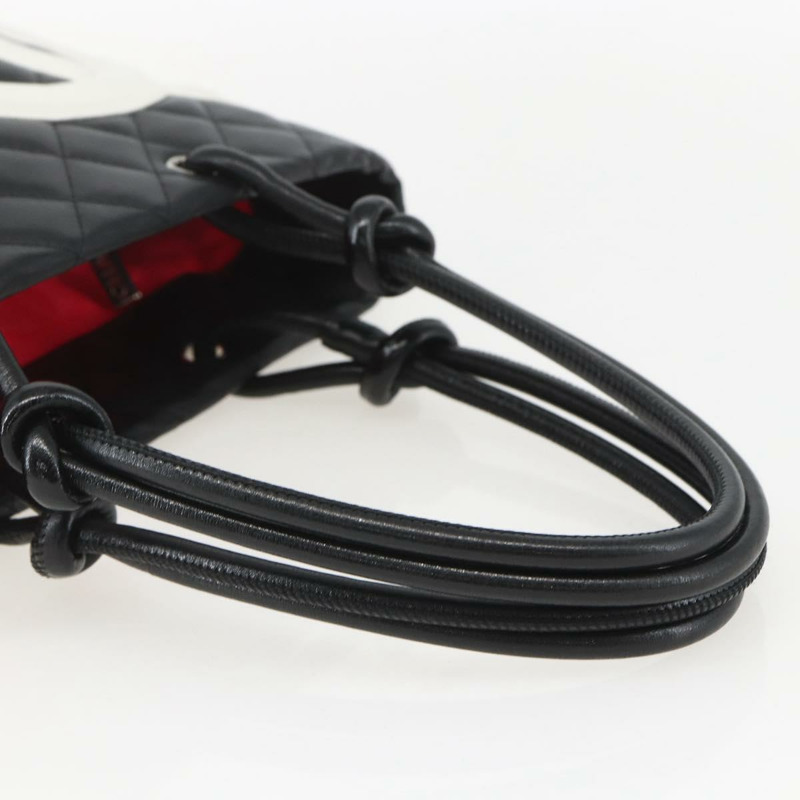 【日本直送】香奈兒 Cambon Line Matelasse 中號手提包皮革黑色 CC 正品 159319SAM-6