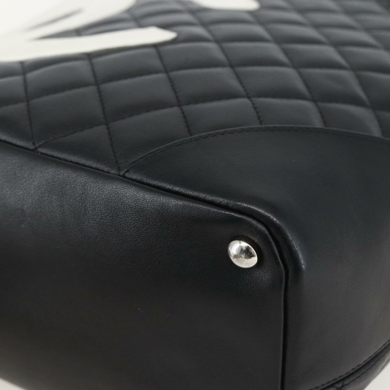 【日本直送】香奈兒 Cambon Line Matelasse 中號手提包皮革黑色 CC 正品 159319SAM-7