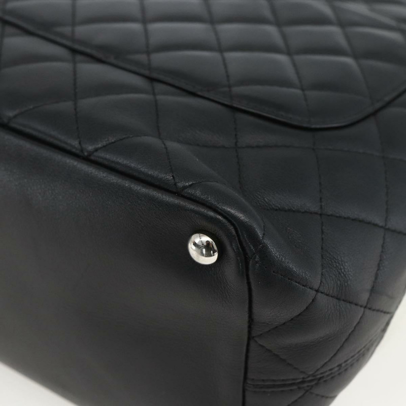 【日本直送】香奈兒 Cambon Line Matelasse 中號手提包皮革黑色 CC 正品 159319SAM-15