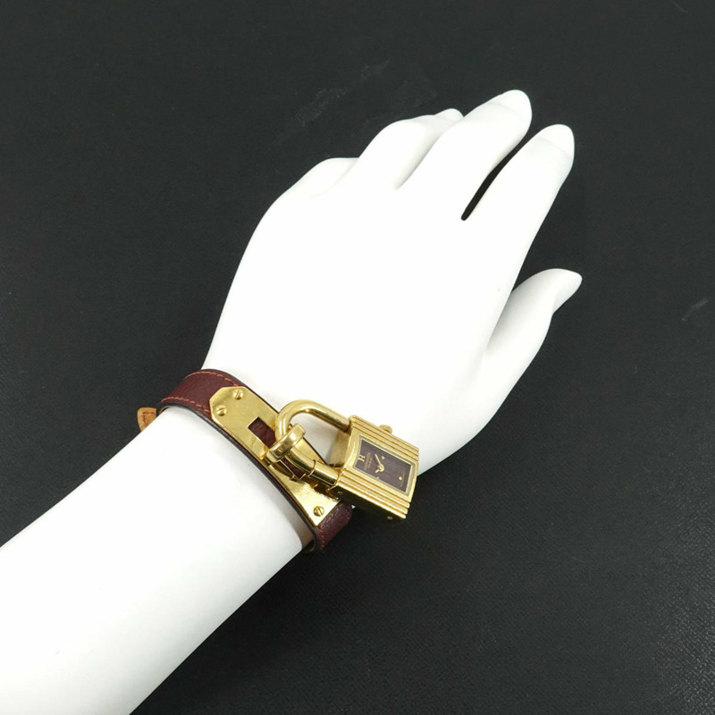 愛馬仕 Kelly 女士腕錶，波爾多紅石英錶，附 Cadena 錶鍊-3