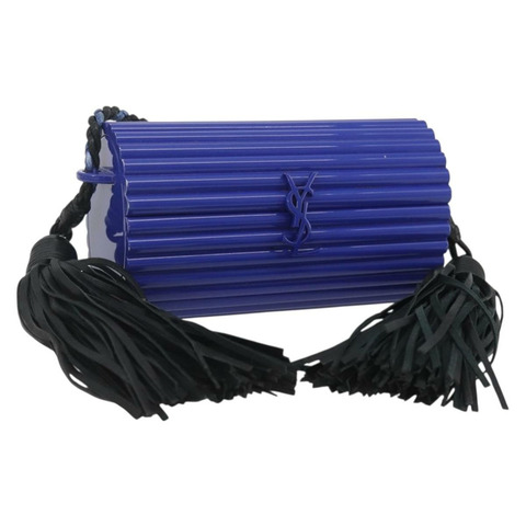 SAINT LAURENT Cassandra 單肩包 塑膠 藍色 正品 159447SAV