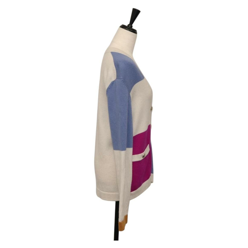 【日本直送】香奈兒 COCO 紐扣開襟羊毛衫，羊絨材質，多色，CC 標誌，貨號 159498M-5