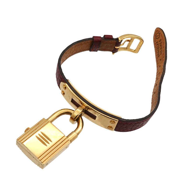 愛馬仕 Kelly 女士腕錶，波爾多紅石英錶，附 Cadena 錶鍊-4