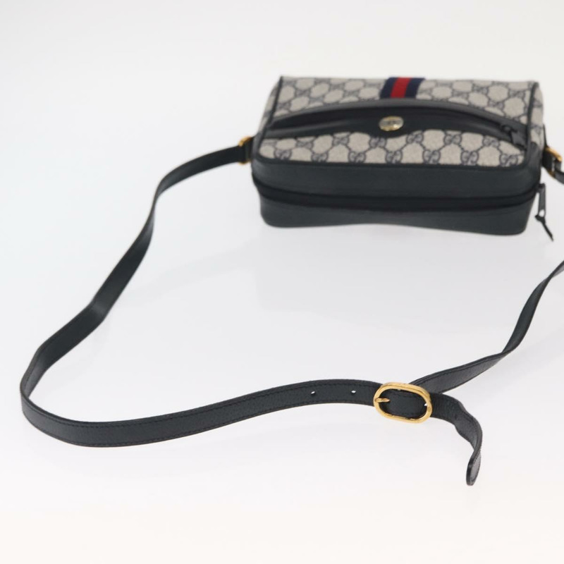 【日本直送】GUCCI GG Supreme Sherry Line 單肩包 PVC 海軍藍/紅色 89 02 004 Auth am10314-6