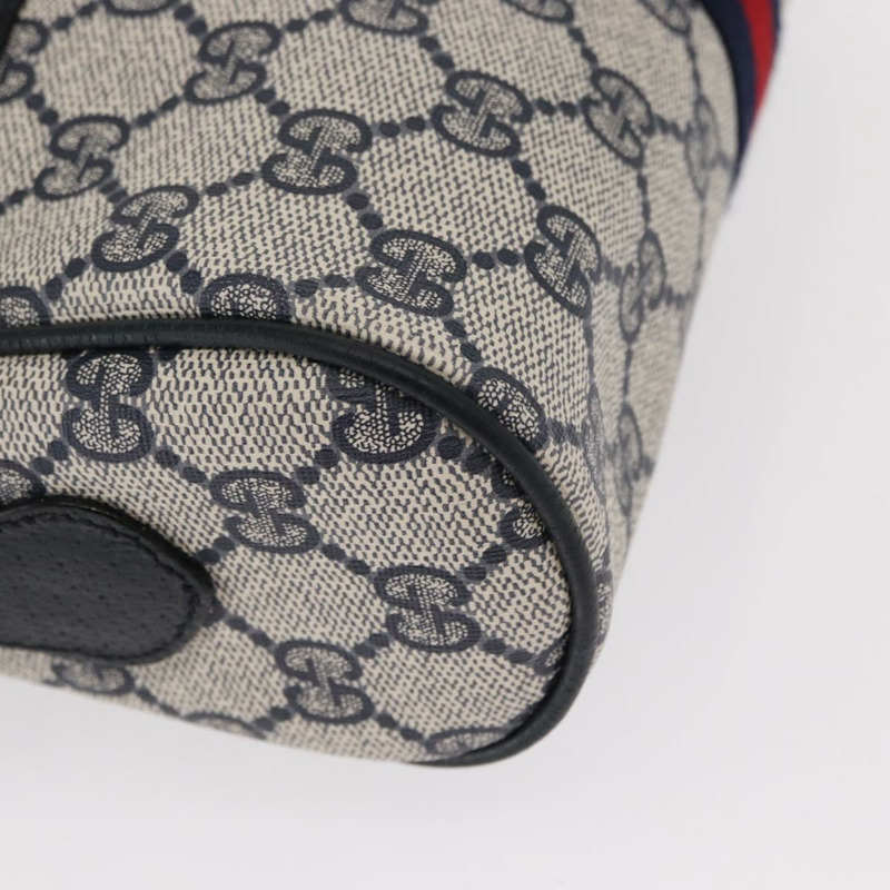 【日本直送】GUCCI GG Supreme Sherry Line 單肩包 PVC 海軍藍/紅色 89 02 004 Auth am10314-8