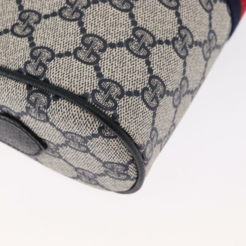 【日本直送】GUCCI GG Supreme Sherry Line 單肩包 PVC 海軍藍/紅色 89 02 004 Auth am10314-14