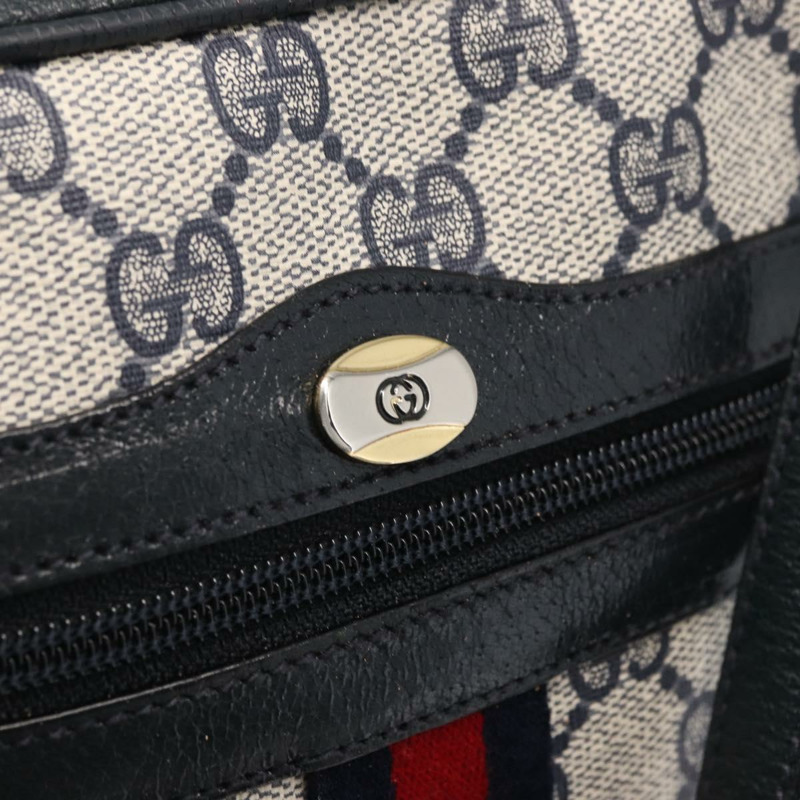 【日本直送】GUCCI GG Supreme Sherry Line 單肩包 PVC 海軍藍/紅色 89 02 004 Auth am10314-18