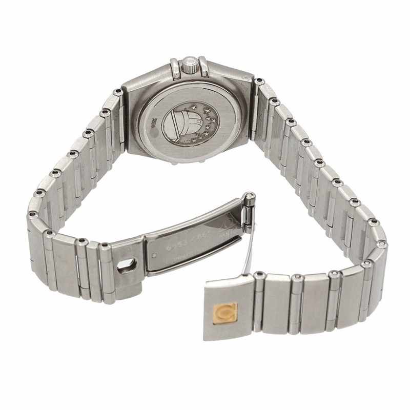 歐米茄星座系列迷你腕錶 1562 36 12P 鑲鑽女錶 銀色石英錶-3