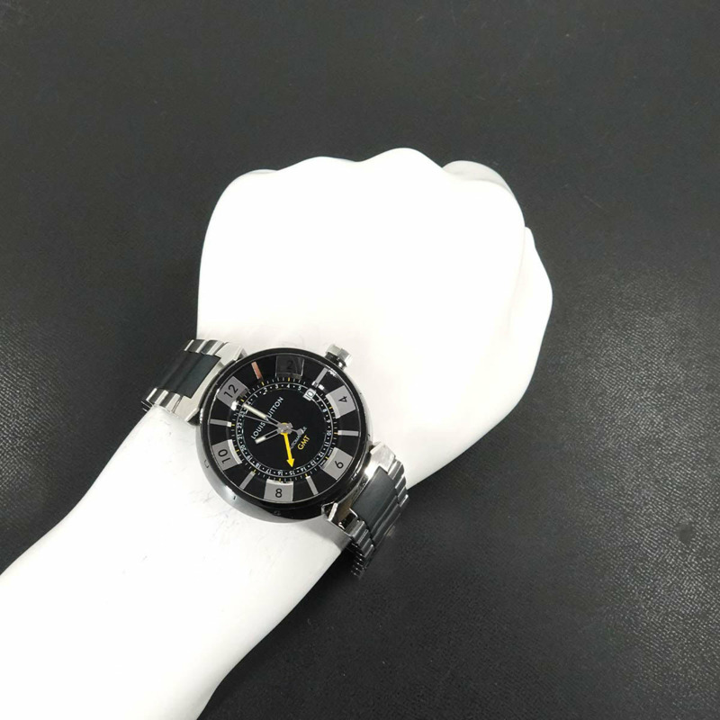 路易威登 Tambour 黑色 GMT Q113K 男士自動腕錶，附日期顯示-3