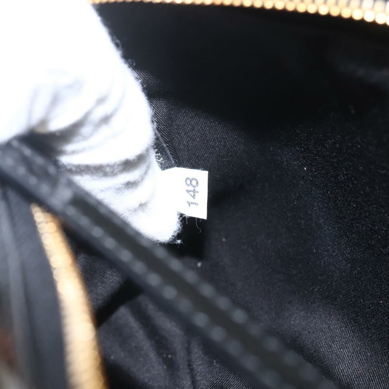 【日本直送】Miu Miu 琺瑯鏈條單肩包 2way 黑色金色 Auth 159323V-10