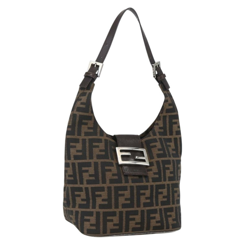 【日本直送】FENDI Zucca帆布手提包 黑色 棕色 銀色 正品 am10298-0