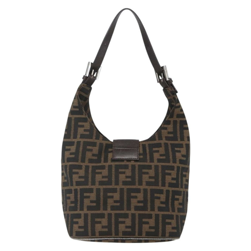 【日本直送】FENDI Zucca帆布手提包 黑色 棕色 銀色 正品 am10298-1