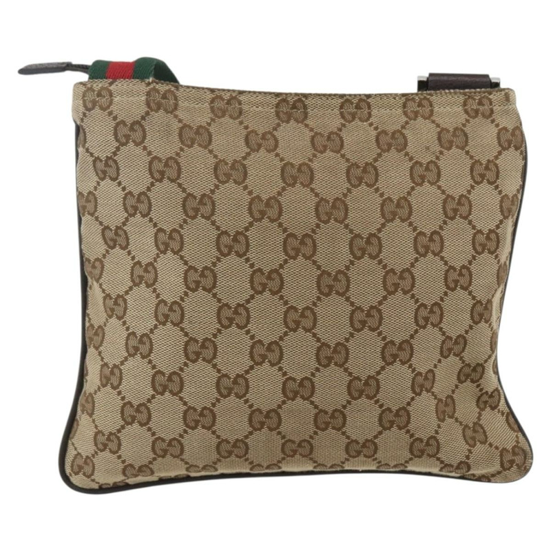 【日本直送】GUCCI GG帆布織帶雪莉線單肩包 米色 銀色 146309 正品 am10337A-1