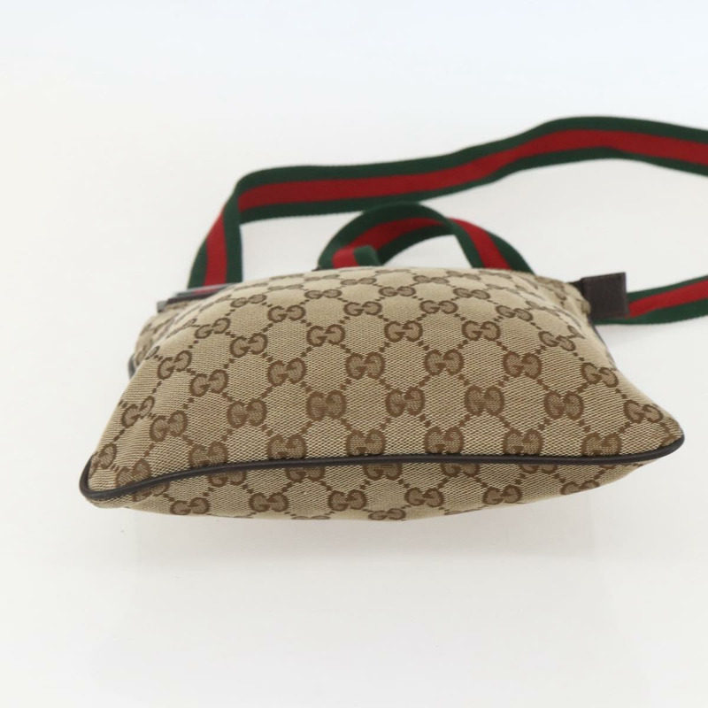 【日本直送】GUCCI GG帆布織帶雪莉線單肩包 米色 銀色 146309 正品 am10337A-4