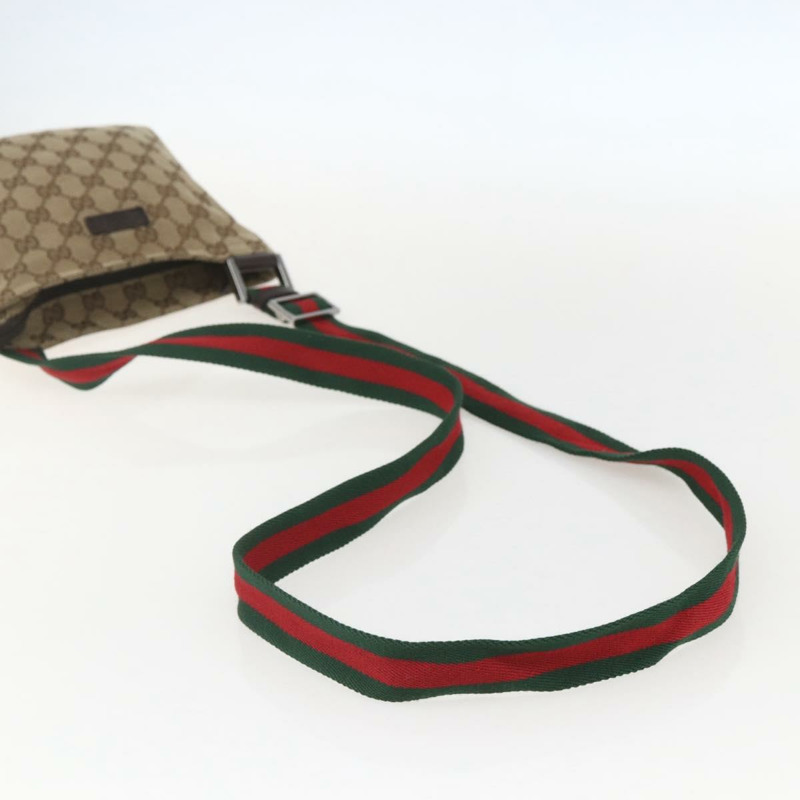 【日本直送】GUCCI GG帆布織帶雪莉線單肩包 米色 銀色 146309 正品 am10337A-6